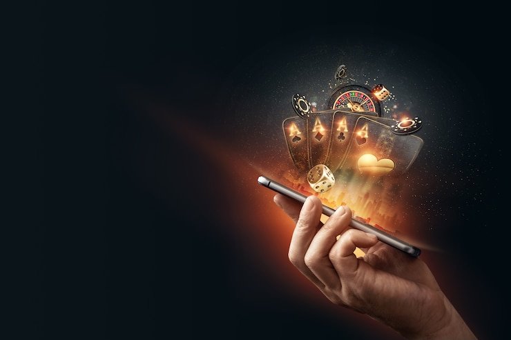 টাওয়ার ফিচার কার্ডের নীল বেগুনি বিন্যাস
